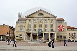 View of the National Theatre Deutsches Nationaltheater and Staatskapelle Weimar building in Weimar